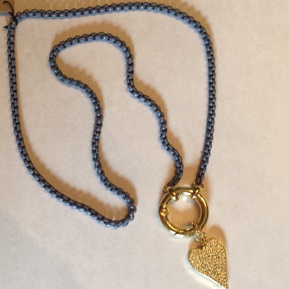 Periwinkle box chain with heart pendant - Picture 2 of 3